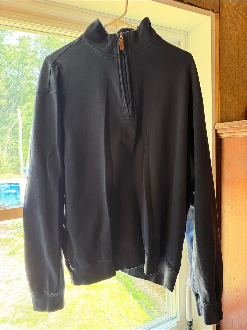 Men's Quarter-Zip Pullover Sweater - Navy Sz XL